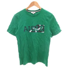 エーグル AIGLE 美品 Tシャツ S 緑 グリーン 半袖 ラウンドネック ロゴプリント /SJ ■GY06