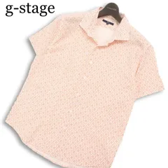 g-stage ジーステージ 春夏★ 半袖 花柄 フラワー 総柄 シャツ 大きいサイズ Sz.50 メンズ 白のサムネイル