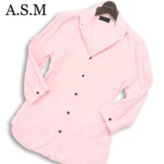 A.S.M アトリエサブ メン 春夏 襟ワイヤー★ 麻 リネン混 七分袖 スリム シャツ Sz.52 メンズ ASMのサムネイル