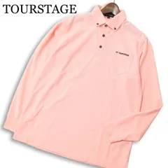 TOURSTAGE ツアーステージ ゴルフ 通年★ ロゴ刺繍 長袖 ボタンダウン ポロシャツ Sz.L メンズのサムネイル