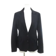 グリーンレーベルリラクシング ユナイテッドアローズ green label relaxing テーラードジャケット 38 紺 ネイビー ストライプ柄 2つボタン /TQ ■GY06のサムネイル