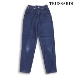TRUSSARDI トラサルディ 通年★ レーヨン デニム ロゴ刺繍 テーパード ジーンズ パンツ Sz.40 レディースのサムネイル