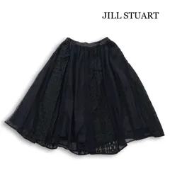 JILL STUART ジルスチュアート 春夏★ レース シースルー フレア スカート 日本製 Sz.FR レディース 紺のサムネイル