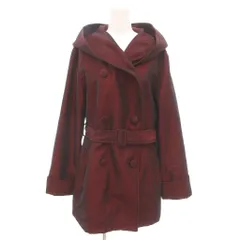 アドルフォドミンゲス ADOLFO DOMINGUEZ 美品 コート ミドルハーフ丈 赤 レッド フード付き ダブルブレスト /NL ■GY06のサムネイル