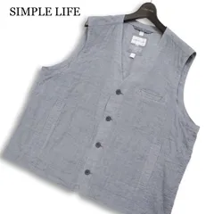 SIMPLE LIFE シンプルライフ レナウン 春夏★ 細ボーダー ベスト 大きいサイズ 特大 Sz.3L メンズのサムネイル