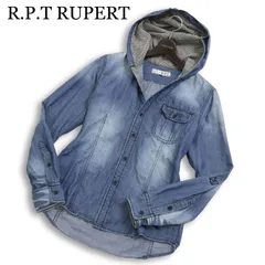 R.P.T RUPERT ルパート 通年★ USED加工 長袖 デニム フーディー ワーク シャツ パーカー Sz.XL メンズのサムネイル