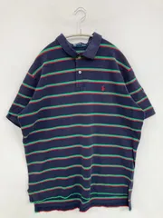 Polo by Ralph Lauren ポロバイラルフローレン ポロシャツ XL ネイビー ボーダー柄 ワンポイント ブランドロゴ 刺繍 半袖 メンズ