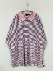 Polo by Ralph Lauren ポロバイラルフローレン ポロシャツ 2XB BIG ピンク ボーダー柄 ワンポイント 半袖 メンズ