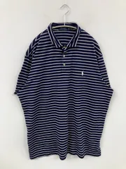 Polo Ralph Lauren ポロラルフローレン ポロシャツ XXL ネイビー ボーダー柄 ワンポイント ブランドロゴ 半袖 メンズ
