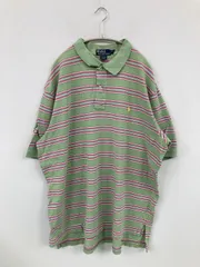 Polo by Ralph Lauren ポロバイラルフローレン ポロシャツ 2XLT ライトグリーン ボーダー柄 ワンポイント 半袖 メンズ