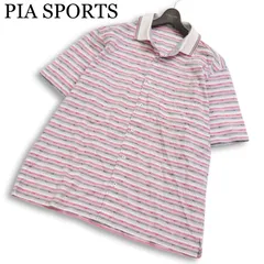 PIA SPORTS ピアスポーツ 春夏★ 半袖 ボーダー 碇 アンカー 総柄 ロゴ刺繍 シャツ 日本製 大きいサイズ Sz.5 メンズ 日本製のサムネイル
