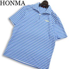 極美品⭕️HONMA ポロシャツ グレー ストライプ柄 XL - メルカリ