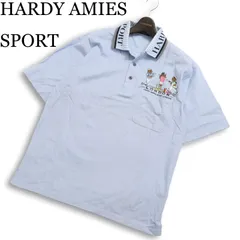 HARDY AMIES SPORT ハーディエイミス 春夏★ 半袖 鹿の子 キャラクター刺繍 ポロシャツ 日本製 Sz.M メンズのサムネイル