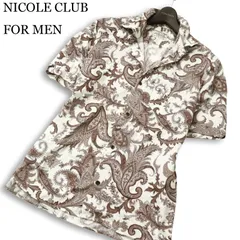 NICOLE CLUB FOR MEN ニコルクラブ フォーメン 春夏★ 半袖 総柄 ペイズリー柄 シャツ Sz.48 メンズ