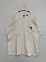 BEN DAVIS ベンデイビス Tシャツ/カットソー XL ホワイト 無地 ワンポイント ブランドロゴ ミドル丈 半袖 クルーネック(丸首) メンズ レディース