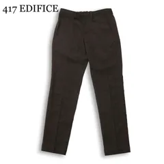 417 EDIFICE エディフィス 通年★ グレンチェック スリム イージー スラックス パンツ Sz.M メンズのサムネイル