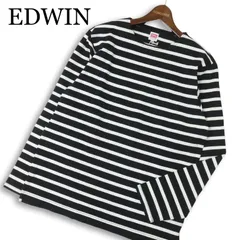 【新品 未使用】 EDWIN エドウィン 通年★ 長袖 ボーダー ロンTシャツ カットソー Sz.170 キッズ レディースにものサムネイル
