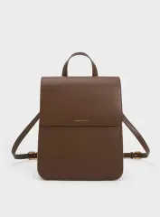 半額よりもっと CHARLES & KEITH チャールズアンドキース DARK BROWN バックパックのサムネイル
