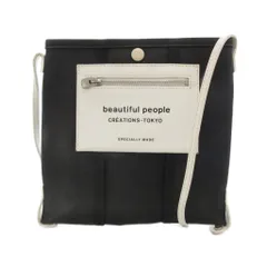 ビューティフルピープル beautiful people ショルダーバッグ 黒 ブラック 白 ホワイト フロントジップポケット スナップボタン /NL ■GY06