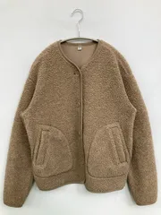 UNIQLO ユニクロ ブルゾン M ブラウン ボア 無地 ミドル丈 フードなし ボタン留め レディースのサムネイル