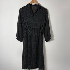 ウエスト切替 シフォン ロングワンピース フレンチガーリー ドット柄 古着女子