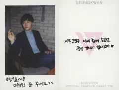 【中古】コレクションカード(男性) SEVENTEEN/SEUNGKWAN(スングァン)/印刷メッセージ入り/「SEVENTEEN OFFICIAL FANCLUB CARAT 1st」ポラロイドフォトカード