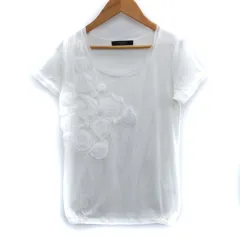 プレミアム バイ ビッキー PREMIUM BY VICKY Tシャツ カットソー 半袖 ラウンドネック 花モチーフ 2 白 ホワイト /SM28のサムネイル