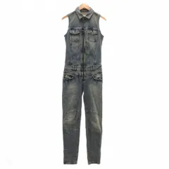 ディーゼル DIESEL デニム ジャンプスーツ オールインワン つなぎ S ダメージ加工 ノースリーブ ライトインディゴブルー /SX ■GY06のサムネイル