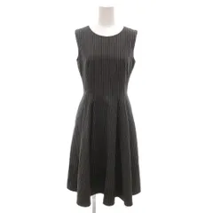 エムズセレクト m’s select 美品 ノースリーブワンピース ひざ丈 34 グレー ストライプ柄 ラウンドネック /NL ■GY06のサムネイル