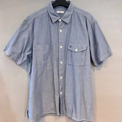 AIGLE エーグル シャンブレーシャツ ショートスリーブ 半袖 S/S ブルー 青 メンズ XLサイズ