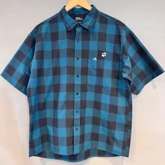 Jack Wolfskin ジャックウルフスキン ブロックチェックシャツ 半袖 S/S 緑 こげ茶 グリーン ダークブラウン メンズ XLサイズのサムネイル