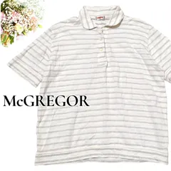 マックレガー　McGREGOR　ポロシャツ　丸襟　半袖　ボーダー　クリーム系　M