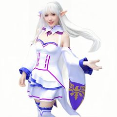 신품 [NOKIJP] 리제로 코스프레 의상 렘 코스프레 에밀리아 코스프레 의상 나츠키 마사루 코스프레 램 코스프레 의상 리제로 코스프레 Re:제로부터 시작하는 이세계 생활 코스프레 애니메이션 코스프레 이벤트 가장 문화제 성인용 cosplay