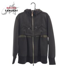 sacai シフォンドッキングバックフリルデザイン ジップパーカー　ビスチェ sacai シフォンドッキングバックフリルデザイン ジップパーカー