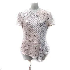ビーシービージーマックスアズリア BCBGMAXAZRIA カットソー 刺繍 レース 半袖 M ベージュ 白 ホワイト /YIのサムネイル