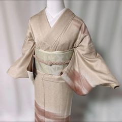 未使用近い 単衣 正絹 訪問着 フルセット 灰桜 暈し 夏帯 夏小物付 未使用近い 単衣 正絹 訪問着 フルセット 灰桜 暈し 夏帯 夏小物付
