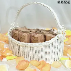 【受注制作】L プチギフト入れ かごバスケット ウェディング 受付 フラワーかご 結婚式小物のサムネイル