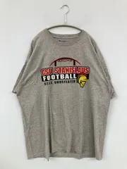 Champion チャンピオン Tシャツ/カットソー XXL グレー 前面プリント ブランドロゴ ミドル丈 半袖 クルーネック(丸首) メンズ
