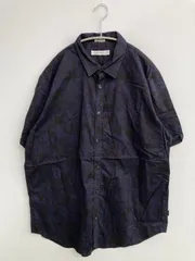 Calvin Klein カルバンクライン シャツ/ブラウス L/G ネイビー コットン その他総柄 ロング丈 半袖 レギュラーカラー メンズ