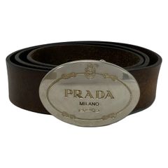 美品　プラダ　ベルト　レディース 金具　ロゴ　レザー　ベージュ　32／80 美品 プラダ ベルト レディース 金具 ロゴ レザー ベージュ 32／80