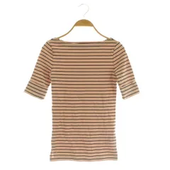 ローレンラルフローレン LAUREN RALPH LAUREN ボーダーカットソー 五分袖 ボートネック ストレッチ XXS ピンク /MY ■OS ■GY66のサムネイル