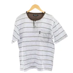 アクアスキュータム AQUASCUTUM Tシャツ M マルチカラー ボーダー柄 ヘンリーネック 半袖 /GP ■ECC001のサムネイル