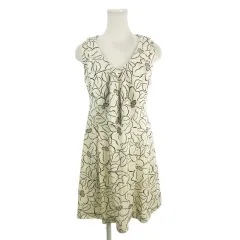 ローズバッド ROSE BUD ワンピース F アイボリー ライトベージュ 花柄 ノースリーブ フリル Vネック /AH21 ■GY58のサムネイル