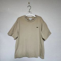 LACOSTE☆ラコステ】ワッフル☆サーマル☆リネン混tシャツ カーキ M 