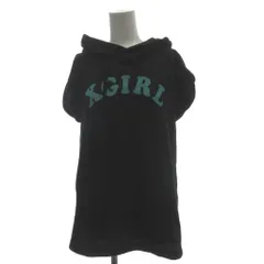 エックスガール x-girl パーカー 半袖 カットソー ロゴ  2 黒 ブラック /RN ■GY58