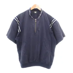 デサント DESCENTE ジャケット プルオーバー L 紺 ネイビー 半袖 ハーフジップ ラインデザイン /NL ■GY58のサムネイル