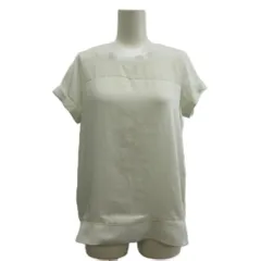 ステュディオス STUDIOUS カットソー 0 白 ホワイト ラウンドネック シアー 切り替えデザイン 半袖 Tシャツ /PP ■GY61のサムネイル