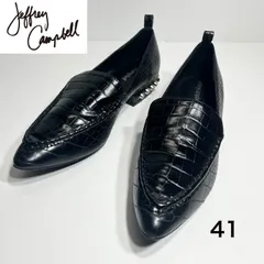 【美品】 Jeffrey Campbell ジェフリーキャンベル クロコ型押し ポインテッドトゥ ローファーのサムネイル