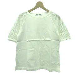 ソニア ソニアリキエル SONIA SONIA RYKIEL Tシャツ カットソー 綿 S 白 ホワイト 異素材 ニット 切替 半袖 /GR ■GY58のサムネイル