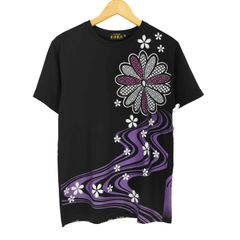 00s y2k 倉 ETERNAL 華トライバル リブ Tシャツ 和柄 ブラック - メルカリ